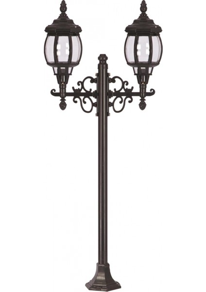 BSU-68208-2BSY-M2 Siyah Boyalı Dış Mekan Aydınlatma E27 Aluminyum ABS Polikarbon Cam 55x18cm