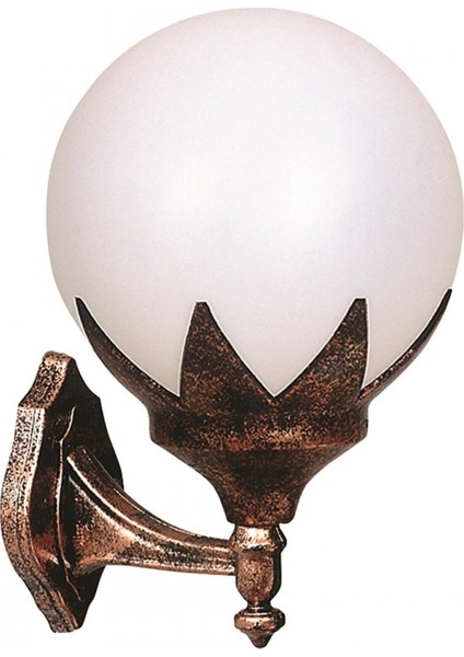 BAP-68209-BKR Kahverengi Boyalı Dış Mekan Aydınlatma E27 ABS Polietilen Cam 29x25cm