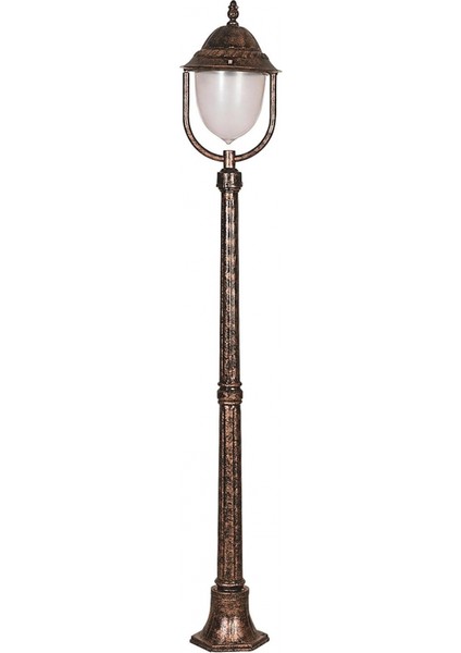 BSU-68212-BKR-B Kahverengi Boyalı Dış Mekan Aydınlatma E27 Aluminyum ABS Polikarbon Cam 30cm
