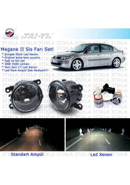 Renault Megane 2004-2008 Beyaz Led Xenon Sis Farı Seti