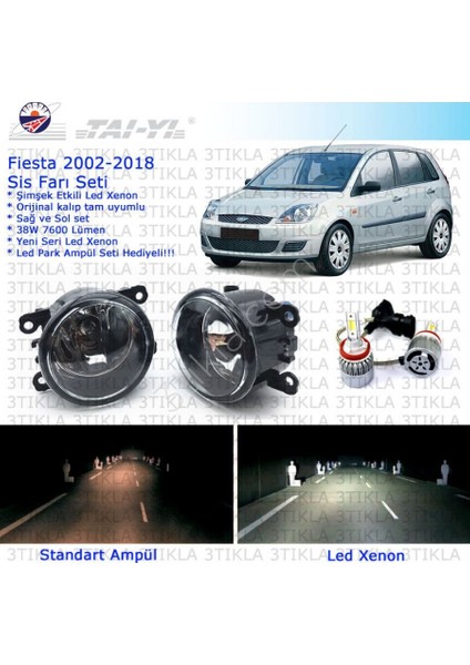 Ford Fiesta 2002-2008 Beyaz Led Xenon Sis Farı Seti