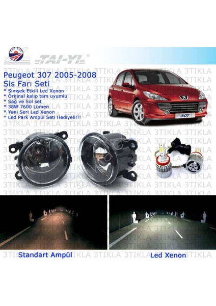 Peugeot 307 2005-2008 Beyaz Led Xenon Sis Farı Seti