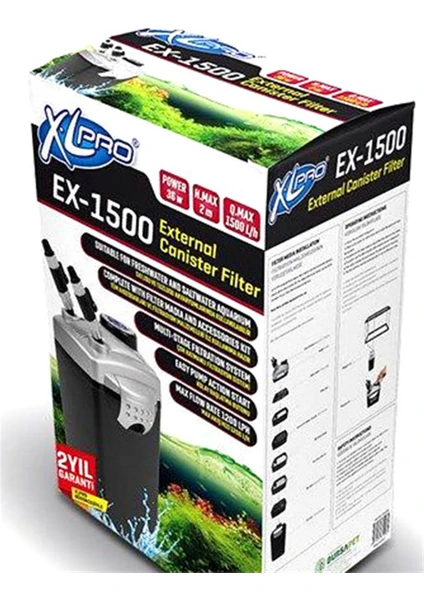 XL Pro Ex 1500 Dış Filtre 1500 LTS 36W Dolu