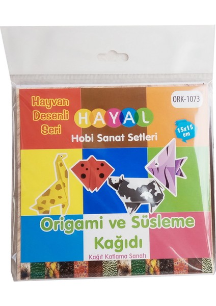 Hayal Hobi Origami Kağıdı Hayvan Desenli