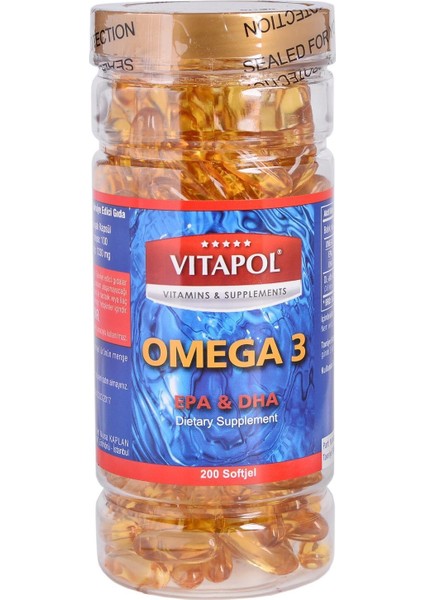 VİTAPOL OMEGA 3 BALIK YAĞI 200 SOFTJEL