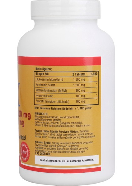 GOLDEN ARİZONA ATX Glucosamine Chondroitin Msm 200 TABLET