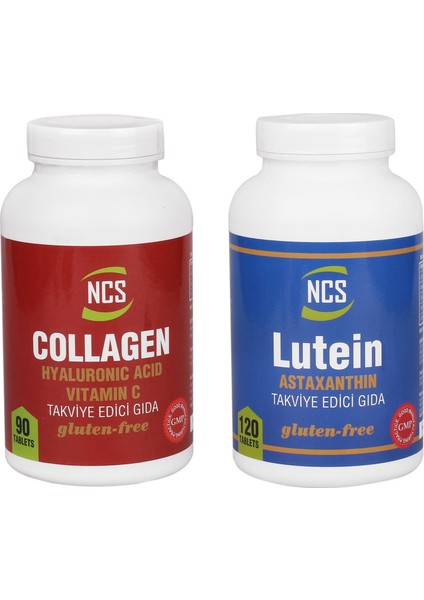 COLLAGEN 1000 MG 90 TABLET Ncs Lutein 15 Mg Astaxanthin 12 MG 2 ÜRÜN BİRDEN