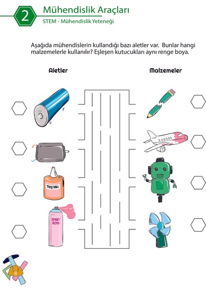 Okulöncesi Ve İlkokul İçin Stem- Mühendislik Yeteneği Boyama Ve Etkinlik Kitabı