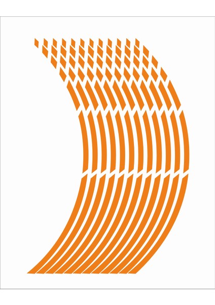 KTM Turuncu Fosforlu Jant Şeridi Kesikli Sticker