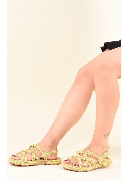 Sarı Kadın Sandalet F470135104