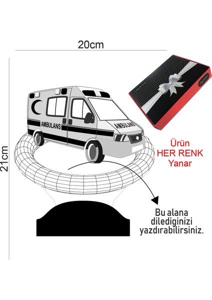 Ambulans Kişiye Özel 112 Acil Sağlık Personeli Hediyesi Led Lamba