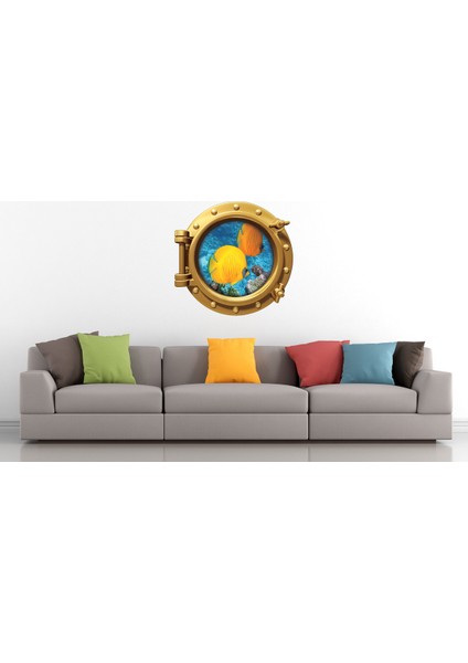 Gemi Denizaltı Pencere Balık Mercan Resif Duvar Sticker