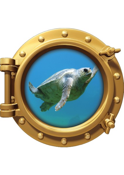 Gemi Denizaltı Pencere Deniz Kaplumbağası Duvar Sticker