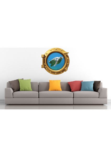 Gemi Denizaltı Pencere Deniz Kaplumbağası Duvar Sticker