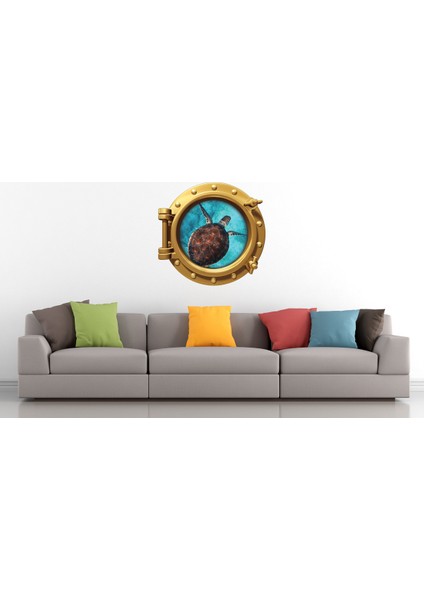 Gemi Denizaltı Pencere Deniz Kaplumbağası Duvar Sticker