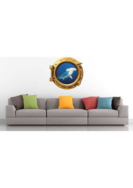 Gemi Denizaltı Pencere Çekiç Başlı Köpek Balığı Duvar Sticker fiyatları