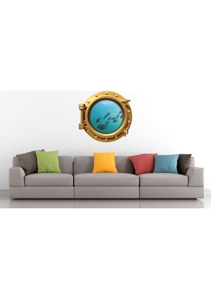 Gemi Denizaltı Pencere Balık Sualtı Duvar Sticker
