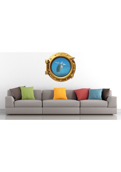 Gemi Denizaltı Pencere Deniz Kaplumbağası Duvar Sticker