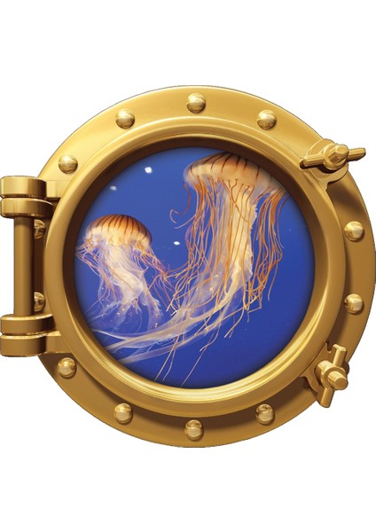 Gemi Denizaltı Pencere Deniz Anası Duvar Sticker