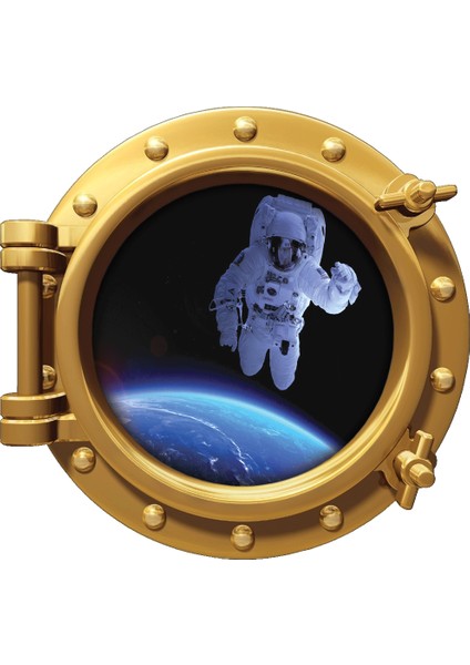 Uzay Gemisi Astronot Duvar Sticker