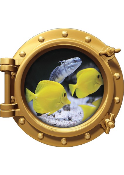 Gemi Denizaltı Pencere Balık Duvar Sticker