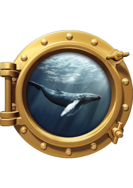 Gemi Denizaltı Pencere Balina Duvar Sticker