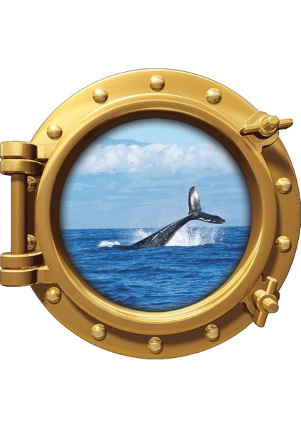 Gemi Denizaltı Pencere Balina Duvar Sticker