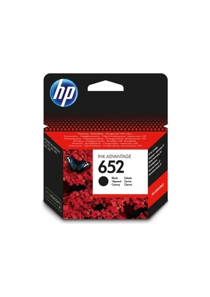 Hp F6V25Ae 652 Siyah Murekkep Kartusu