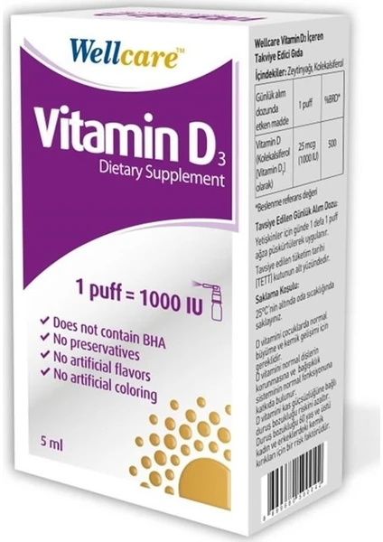 Vitamin D3 1000'LÜ 5 ml