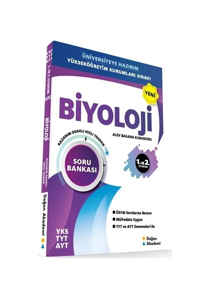Doğan Akademi YKS TYT-AYT  Biyoloji Soru Bankası Kazanım Odaklı Hızlı Tekrar - Alev Bagana Elmasdere