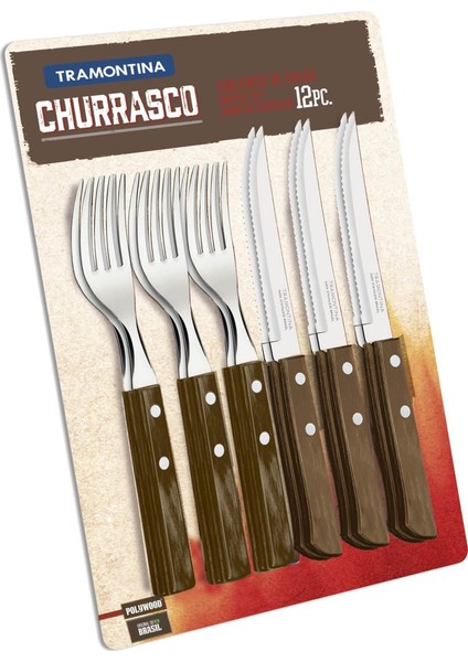 Churrasco 21199/911 Çatal Bıçak Barbekü Seti (12li Blister)