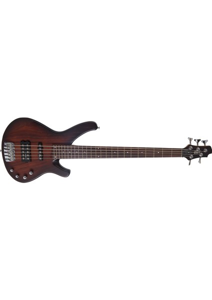 Bas Gitar, 5 Telli, Open Pore Kahve Burst, (Desonic