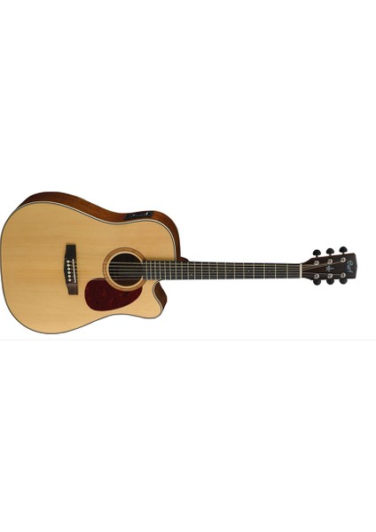 Elektro Akustik Gitar Solak, Natürel Satin, Fıshman