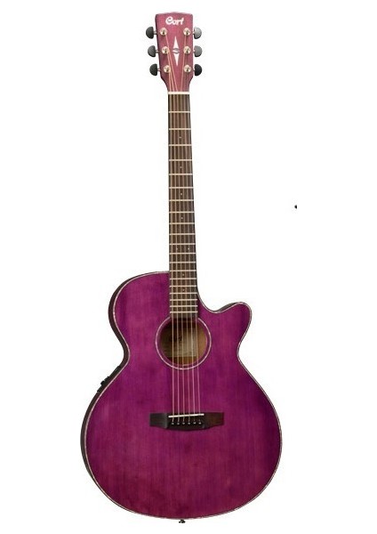 Elektro Akustik Gitar Trans Pembe Ladin Kapak Ar