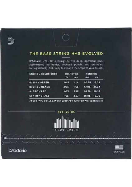 Bas Gitar Tel Seti Nyxl Serisi Long Scale 4 Tel