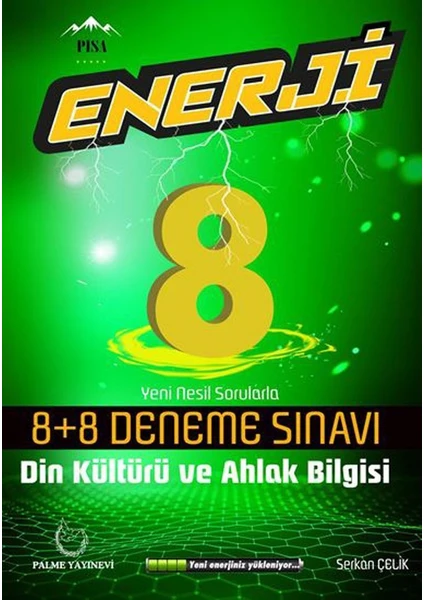 Palme Yayıncılık 8. Sınıf Din Kültürü ve Ahlak Bilgisi Enerji 8+8 Deneme Sınavı