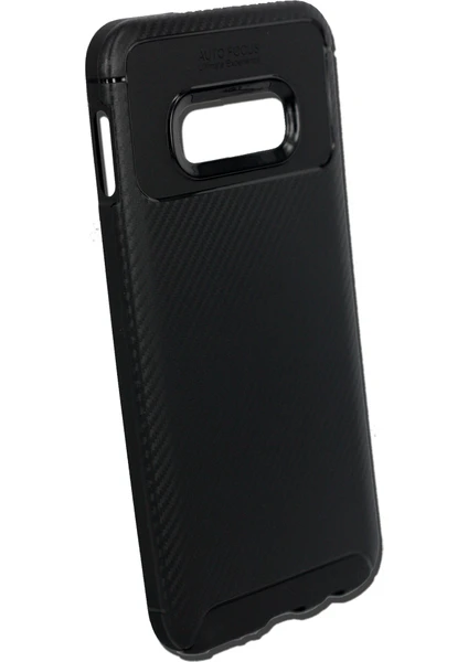 Case 4U S10e Uyumlu Kılıf Rugged Armor Karbon Desenli Lüx Negro Silikon Arka Kapak Siyah