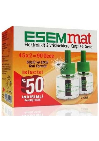 Elektrolikit Yedek 45 Gece 2Li Paket