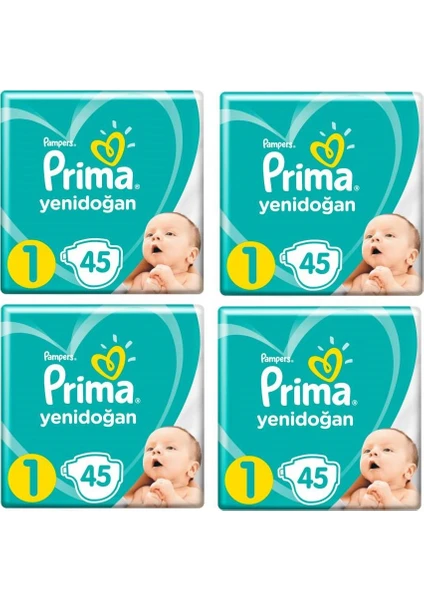 1 Numara Aktif Bebek Bezi 2-5 kg 45+45+45+45=180 Adet Bez 4Lü Paket