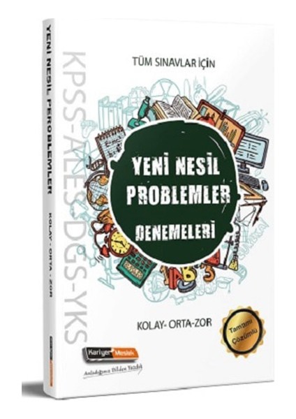 Meslek Yayınları 2019 Tüm Sınavlar İçin Kolaydan Zora Yeni Nesil Çözümlü Problemler Denemeleri