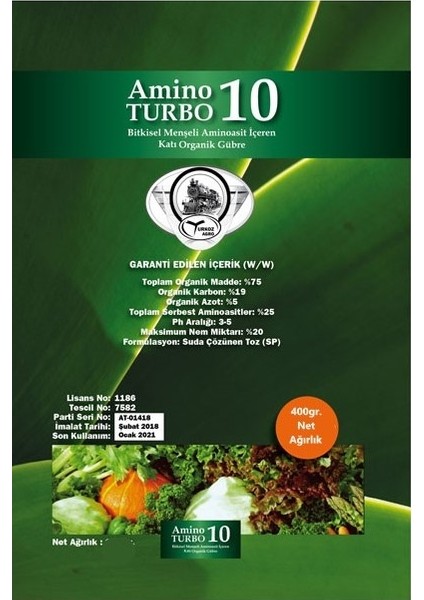 Amino Turbo 10 Bitkisel Menşeli Amino Asit İçeren Katı Organik Gübre 400 g