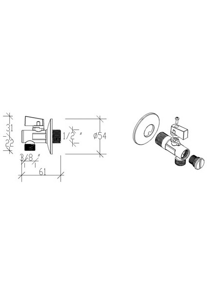 Filtreli Ara Musluk 3/8" 69100V