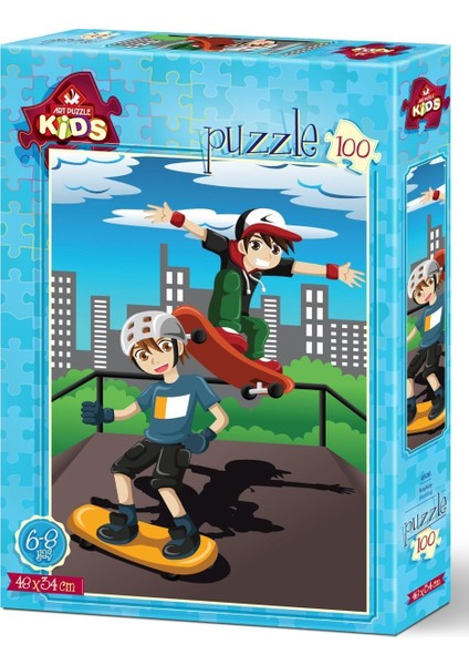 Art Çocuk Puzzle Kaykay 100 Parça Puzzle