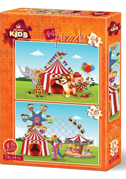 Art Çocuk Puzzle Sirk ve Lunapark 24+35 Parça Puzzle