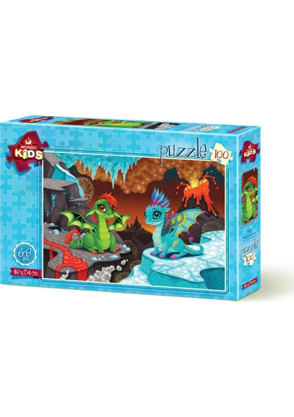 Art Çocuk Puzzle Bebek Ejderhalar 100 Parça Puzzle