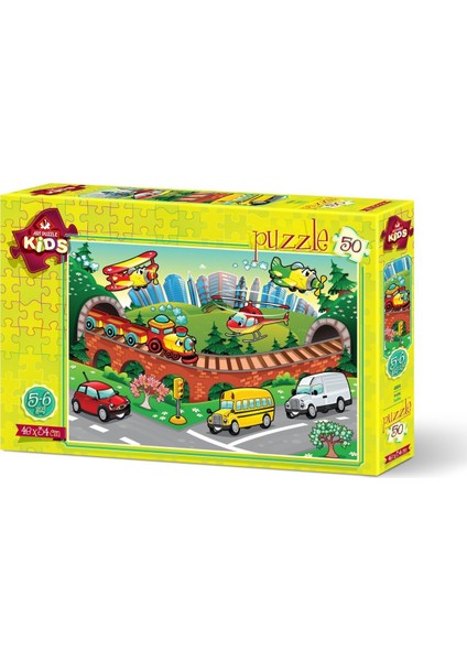 Art Çocuk Puzzle Trafik 50 Parça Puzzle