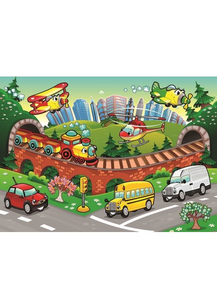 Art Çocuk Puzzle Trafik 50 Parça Puzzle