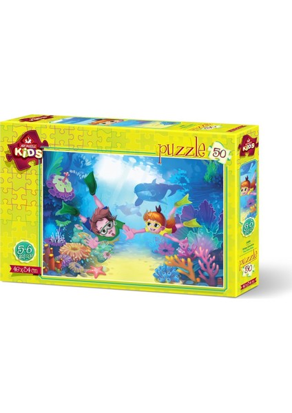 Art Çocuk Puzzle Dalgıç Çocuklar 50 Parça Puzzle