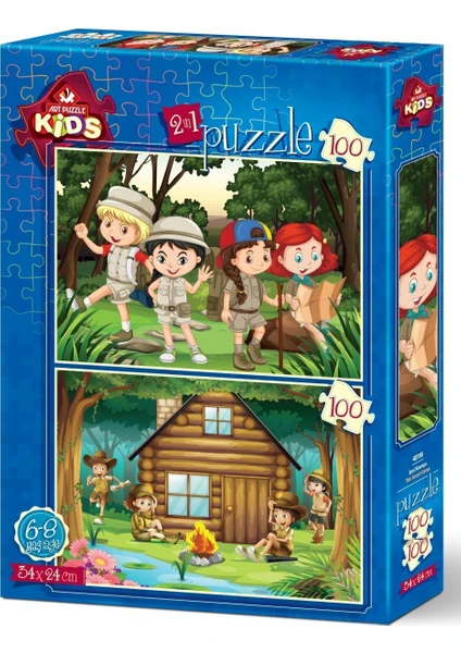 Art Çocuk Puzzle İzci Kampı 2x100 Parça Puzzle