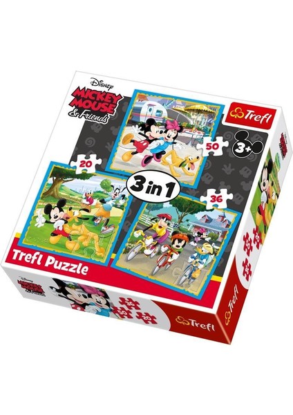 Çocuk Puzzle Mickey Mouse with Friends / Disney St 20+36+50 Parça 3 in 1 Puzzle